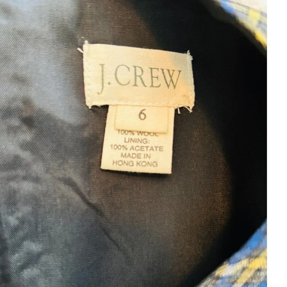 Vintage J. Crew Plaid Shift Dress Sleeveles Preppy Mod 90s
